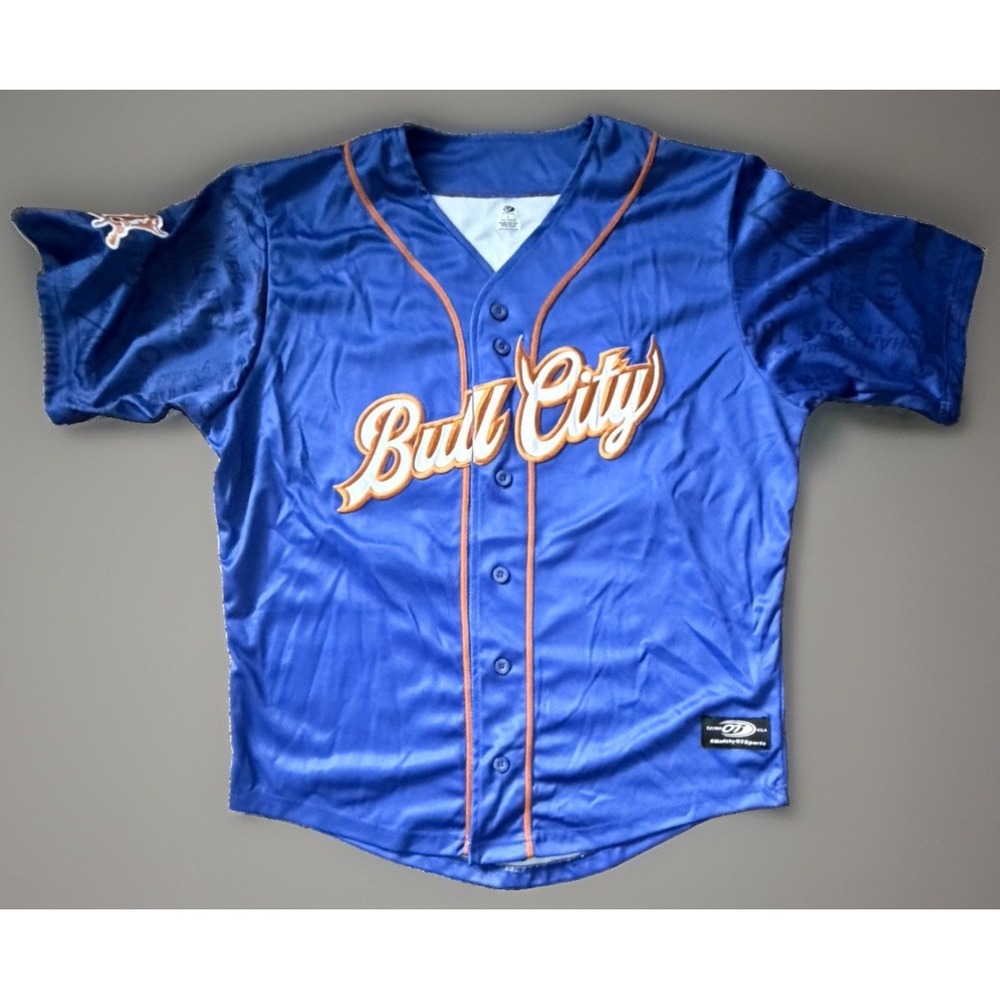 OT Sports MiLB Durham Bulls Bull City Modelo #24 Blue Baseball Jersey Large JBHS